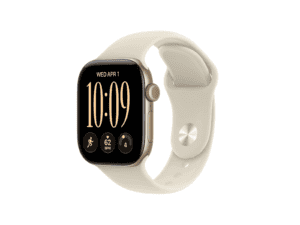 apple watch series 12 gps 42mm light gold aluminium case with sand sport band m/l, model a3581