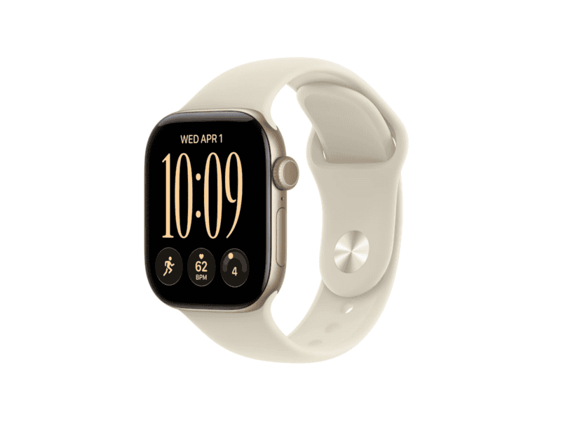 apple watch series 12 gps 42mm light gold aluminium case with sand sport band m/l, model a3581 apple watch series 12 gps 42mm light gold aluminium case with sand sport band m/l, model a3581