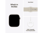 apple watch series 12 gps 42mm light gold aluminium case with sand sport band m/l, model a3581