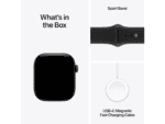 apple watch series 12 gps + cellular 42mm black aluminium case with black sport band s/m, model a3582
