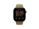 apple watch series 12 gps + cellular 46mm dark bronze aluminium case with olive sport band m/l
