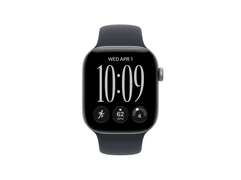 apple watch series 12 gps + cellular 46mm space grey aluminium case with navy blue sport band m/l, model a3587