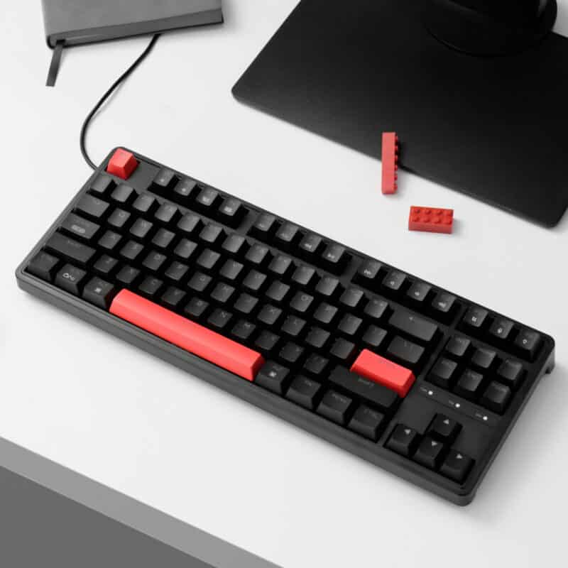 keychron c3 pro qmk/via wired mechanical keyboard (80% layout, red switches, abs keycaps)