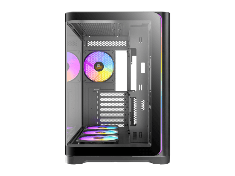 antec c5 curved argb atx | micro atx | itx argb dual chamber mid tower gaming chassis black