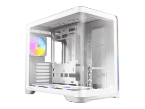 antec c5 curved argb atx | micro atx | itx argb dual chamber mid tower gaming chassis white