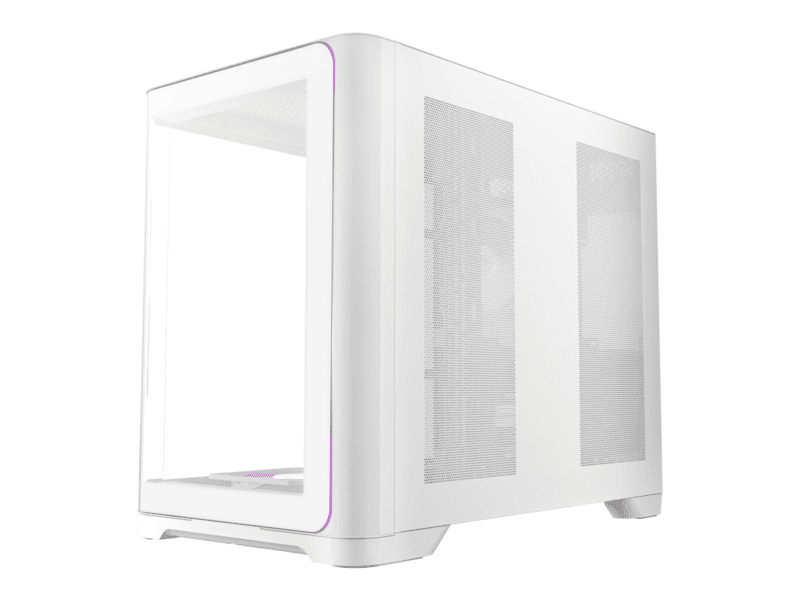 antec c5 curved argb atx | micro atx | itx argb dual chamber mid tower gaming chassis white