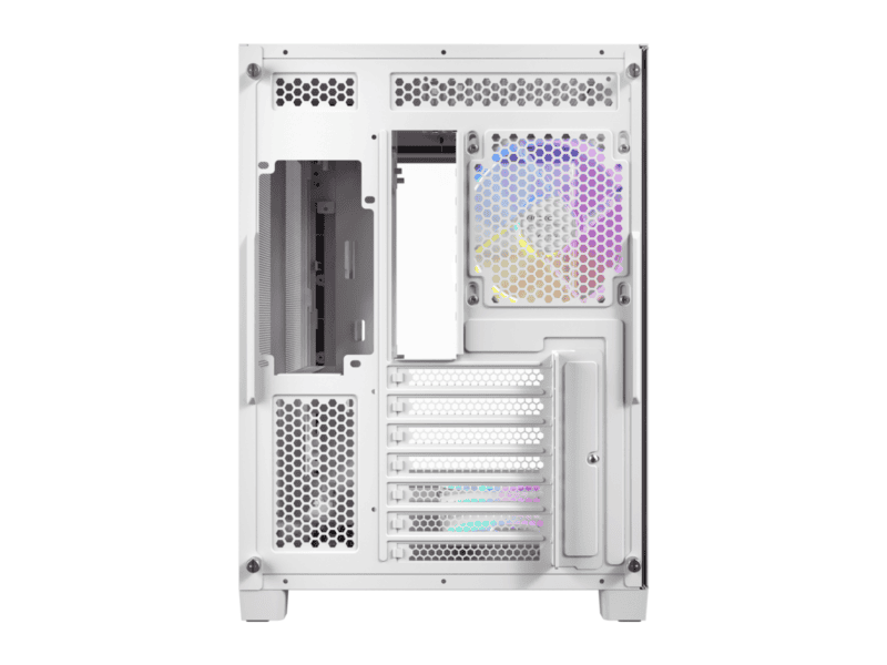 antec c5 curved argb atx | micro atx | itx argb dual chamber mid tower gaming chassis white