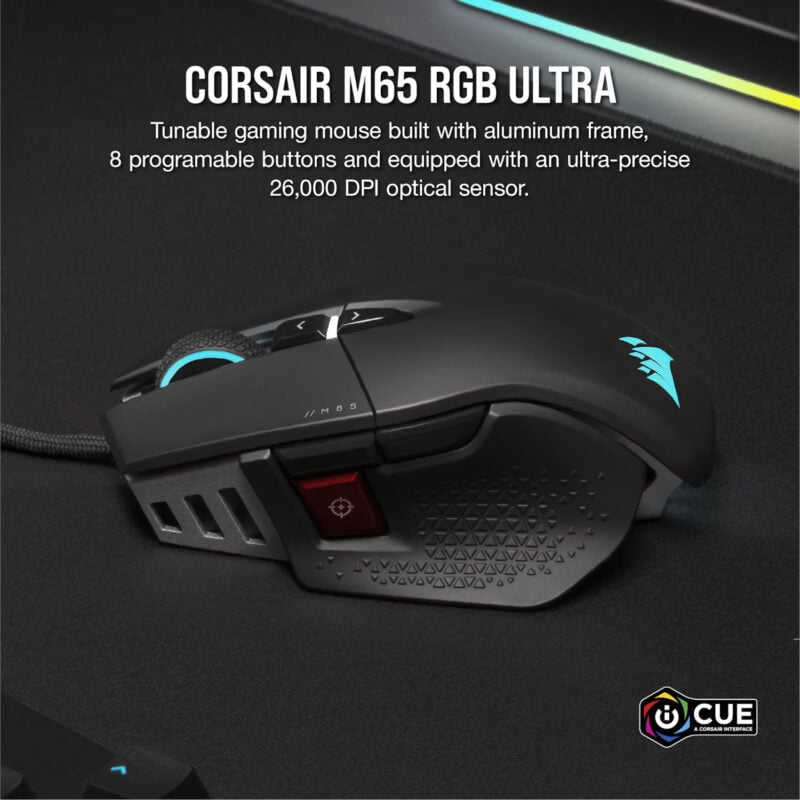 ch 9309411 ap2 corsair m65 rgb ultra tunable fps 26000 dpi gaming mouse black wr 05a.jpg