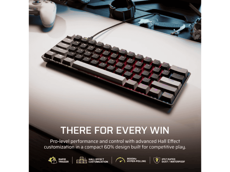 corsair clipper pro mini 60 hall effect gaming keyboard black