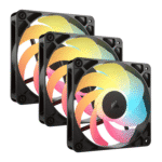 corsair rs120 r argb 120mm pwm reverse fans triple pack black