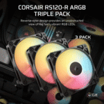 corsair rs120 r argb 120mm pwm reverse fans triple pack black