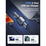 ugreen 130w usb c 3 port car charger