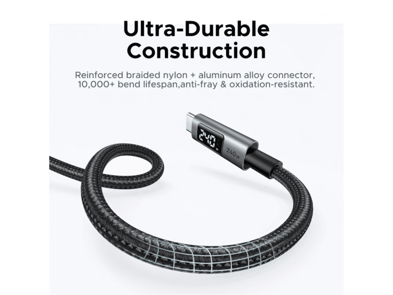 ugreen 240w usb type c cable with led display 1m