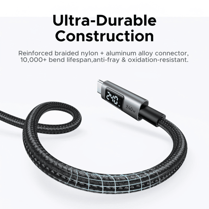ugreen 240w usb type c cable with led display 2m