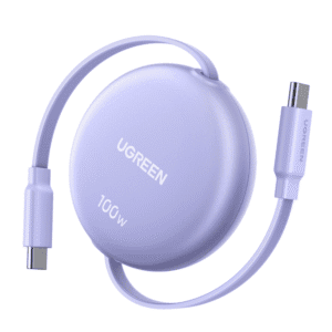 ugreen 100w fast charging retractable usb type c cable 1m purple