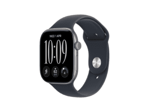 apple watch series 12 gps 46mm space grey aluminium case with navy blue sport band m/l, model a3584