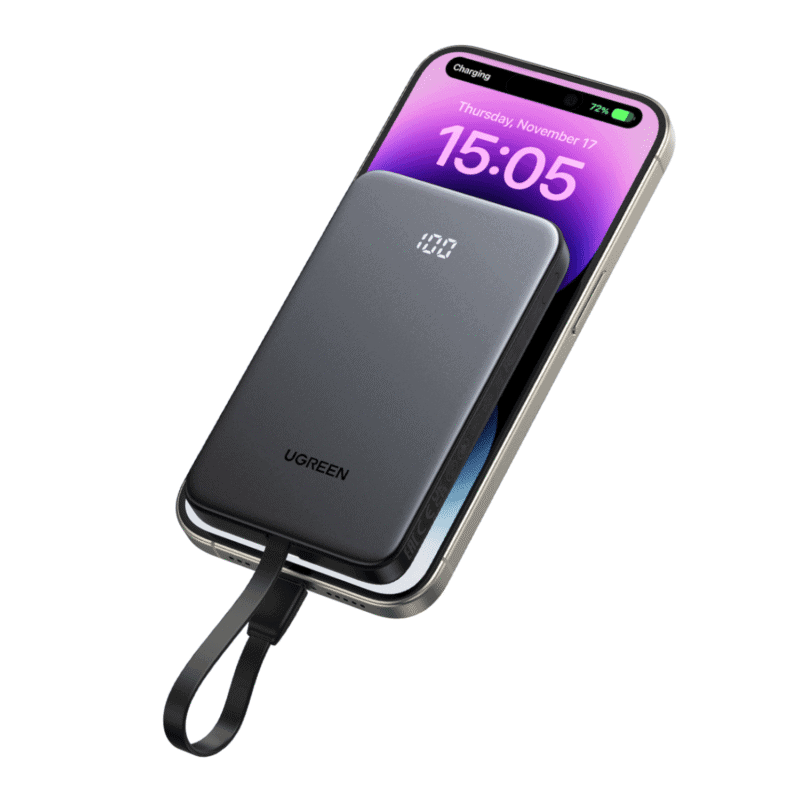 ugreen 10000mah 20w power bank with built in cable