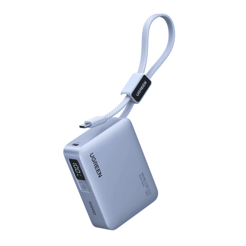 ugreen nexode 10000mah 30w power bank with built in usb type c cable