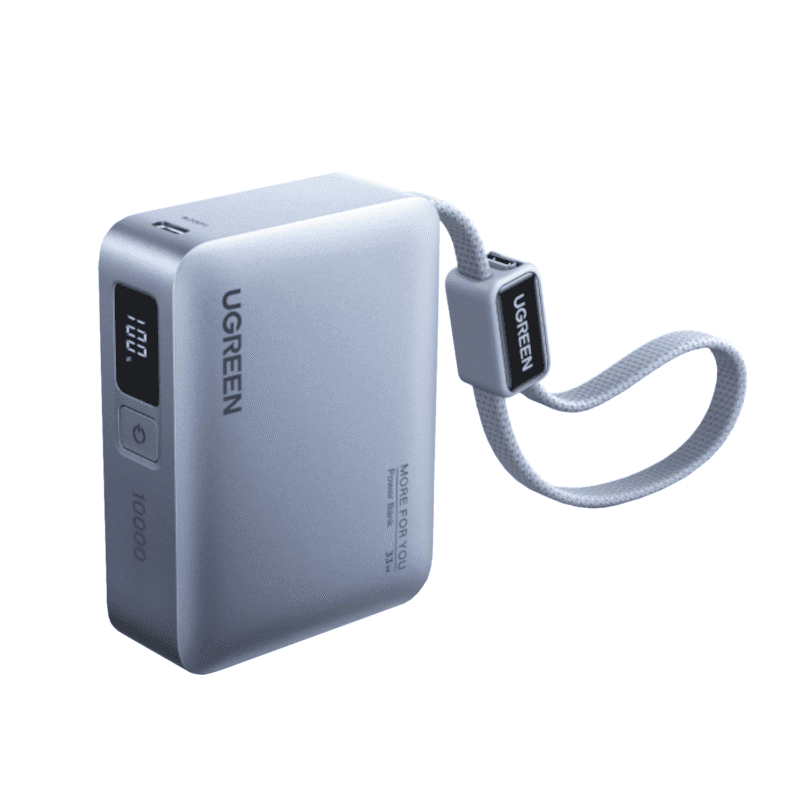 ugreen nexode 10000mah 30w power bank with built in usb type c cable