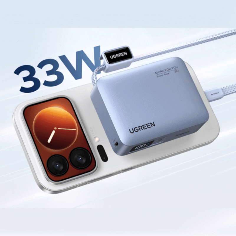 ugreen nexode 10000mah 30w power bank with built in usb type c cable