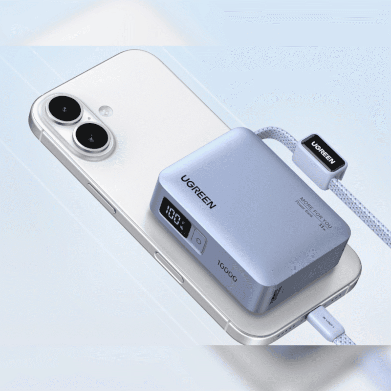 ugreen nexode 10000mah 30w power bank with built in usb type c cable