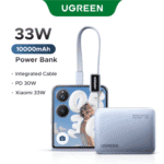 ugreen nexode 10000mah 30w power bank with built in usb type c cable