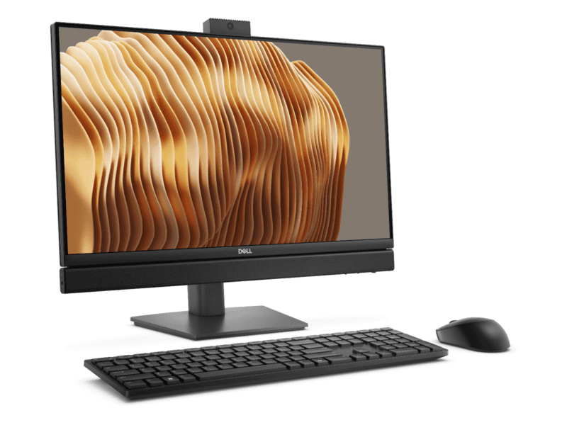 dell pro 24 all in one qc24250 65w : intel core ultra 5 245 (13 tops npu, 14 cores, up to 5.1ghz), 16gb: 1 x 16gb, ddr5, up to 5600mt/s, 512gb, ssd, intel wi fi 6e ax211, 2x2, 802.11ax, bluetooth wireless card, height adjustable stand for dell pro 24 all in one 35w/65w, silver, with dark grey vesa plate, 23.8", fhd, 100hz, dell pro keyboard and mouse km5221w us international (qwerty) black, mouse included with keyboard, intel vpro enterprise, windows 11 pro, 3yr prosupport warranty