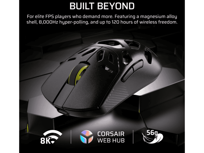corsair sabre v2 pro wireless magnesium alloy 33000 dpi gaming mouse – black