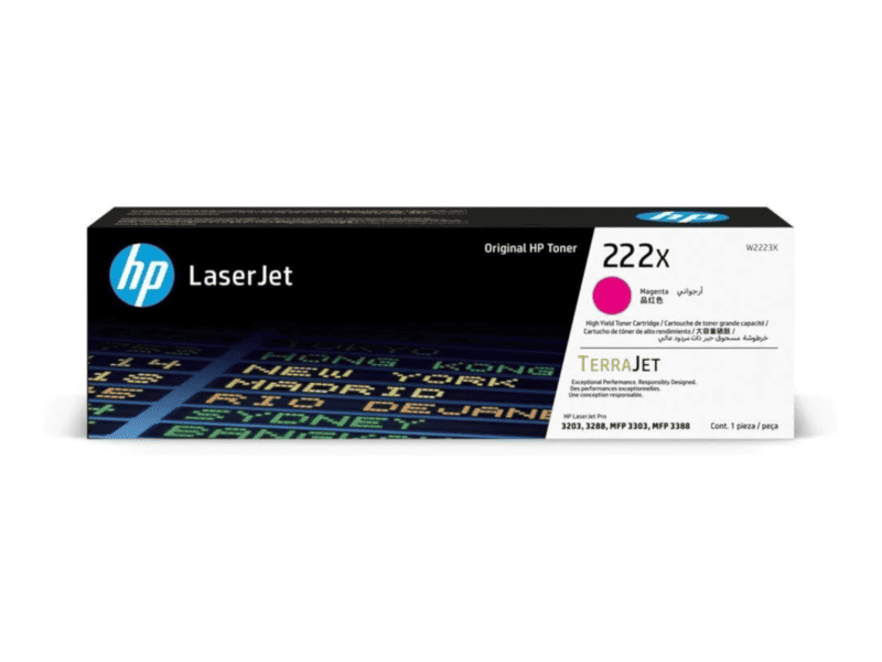 hp 222x high yield original magenta laserjet toner cartridge for hp laserjet pro 3203: 3288: mfp 3303: mfp 3388 hp 222x high yield original magenta laserjet toner cartridge for hp laserjet pro 3203: 3288: mfp 3303: mfp 3388