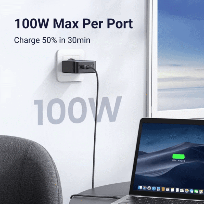 ugreen gan x100 5 port 100w fast charger